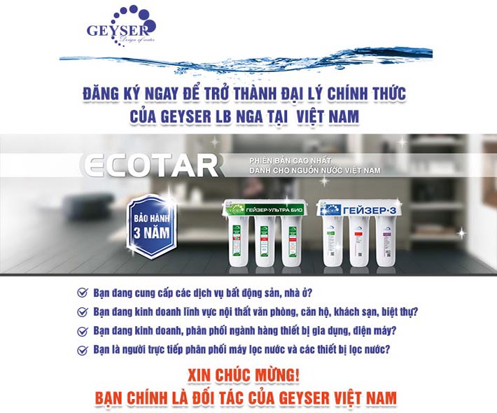 Đăng ký làm đại lý Geyser Việt Nam