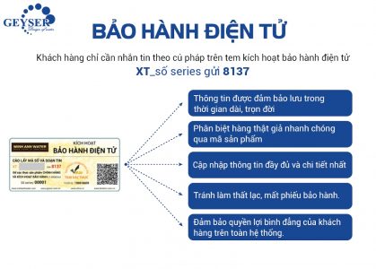 Geyser bảo hành điện tử
