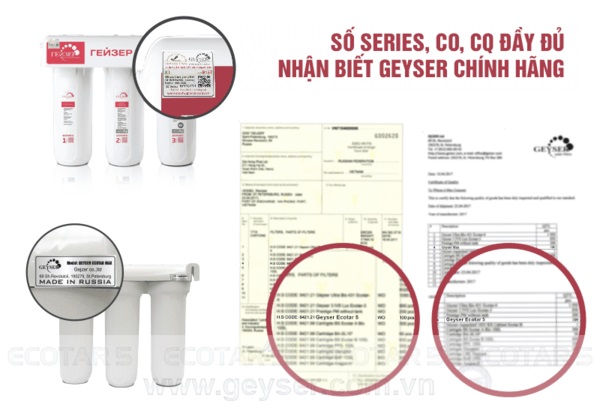 CO CQ máy lọc nước Ecotar 5 - Geyser Việt Nam