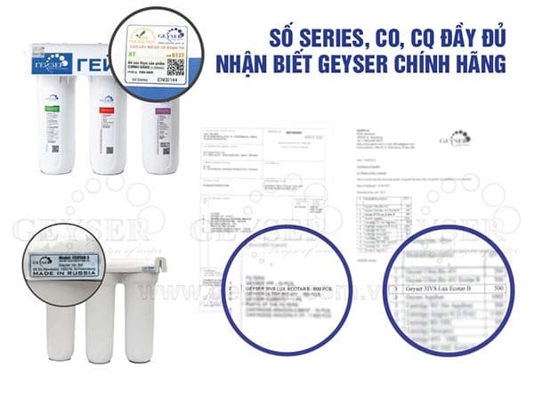 CO CQ máy lọc nước Ecotar 3 - Geyser Việt Nam