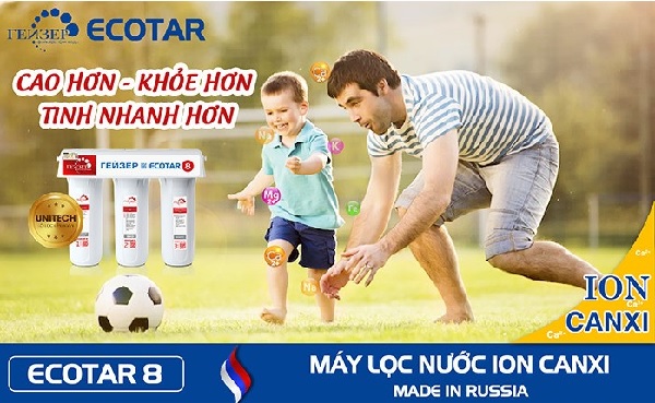 Máy lọc nước ion canxi Geyser cung cấp nước còn khoáng tốt cho trẻ phát triển toàn diện