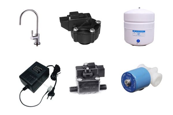 Một số linh kiện của máy lọc nước RO