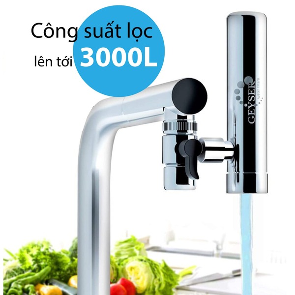 Máy lọc nước tại vòi Geyser Euro M có công suất lọc vượt trội