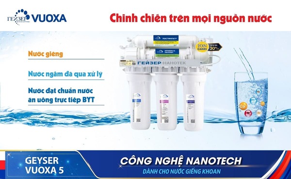 Máy lọc nước NanoTech - sản phẩm mới của Geyser với công nghệ lọc vượt trội