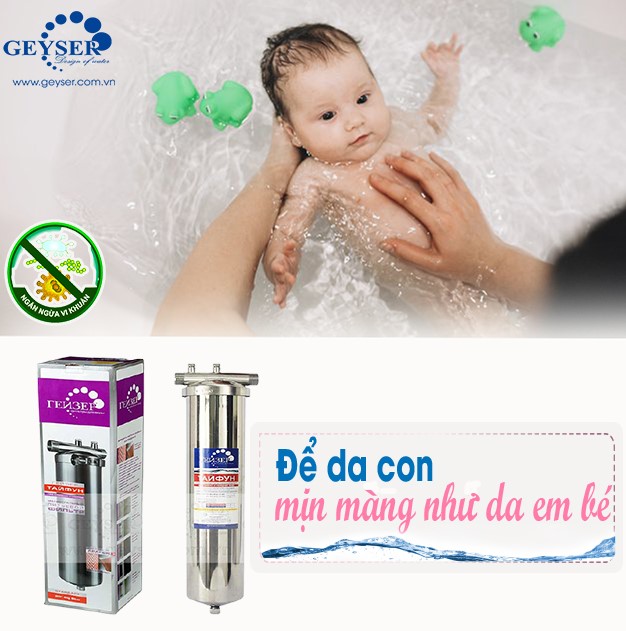 Máy lọc nước Geyser Typhoon cho nguồn nước sạch an toàn cho bé và tiện lợi cho mẹ.