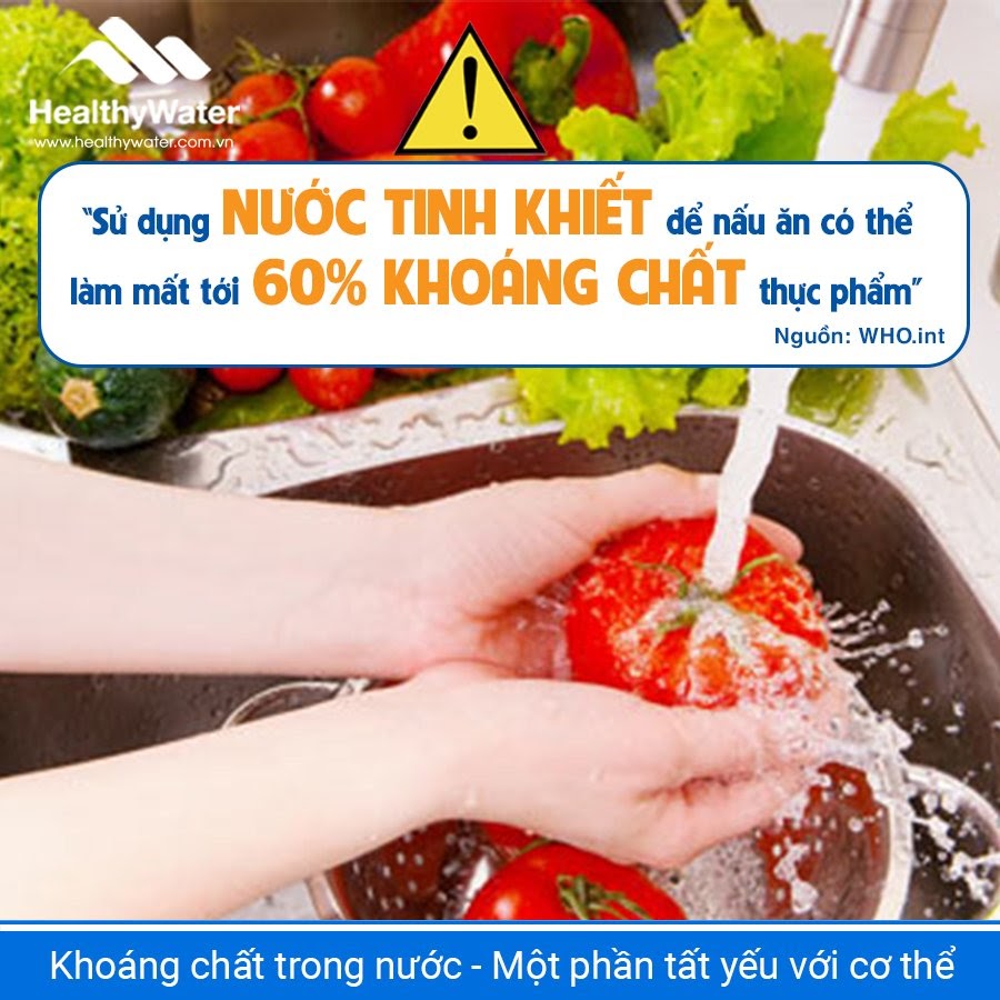 Nên sử dụng nước khoáng hay nước tinh khiết để nấu ăn