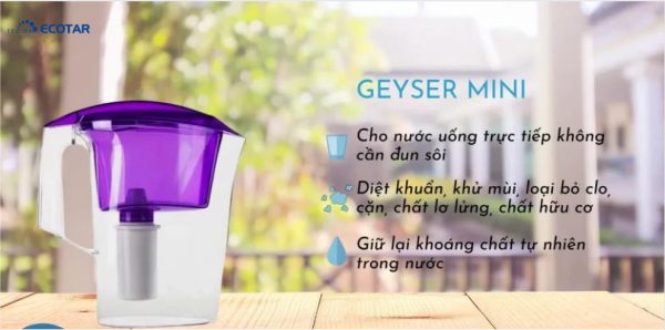 Bình lọc nước kháng khuẩn Geyser mini Blue