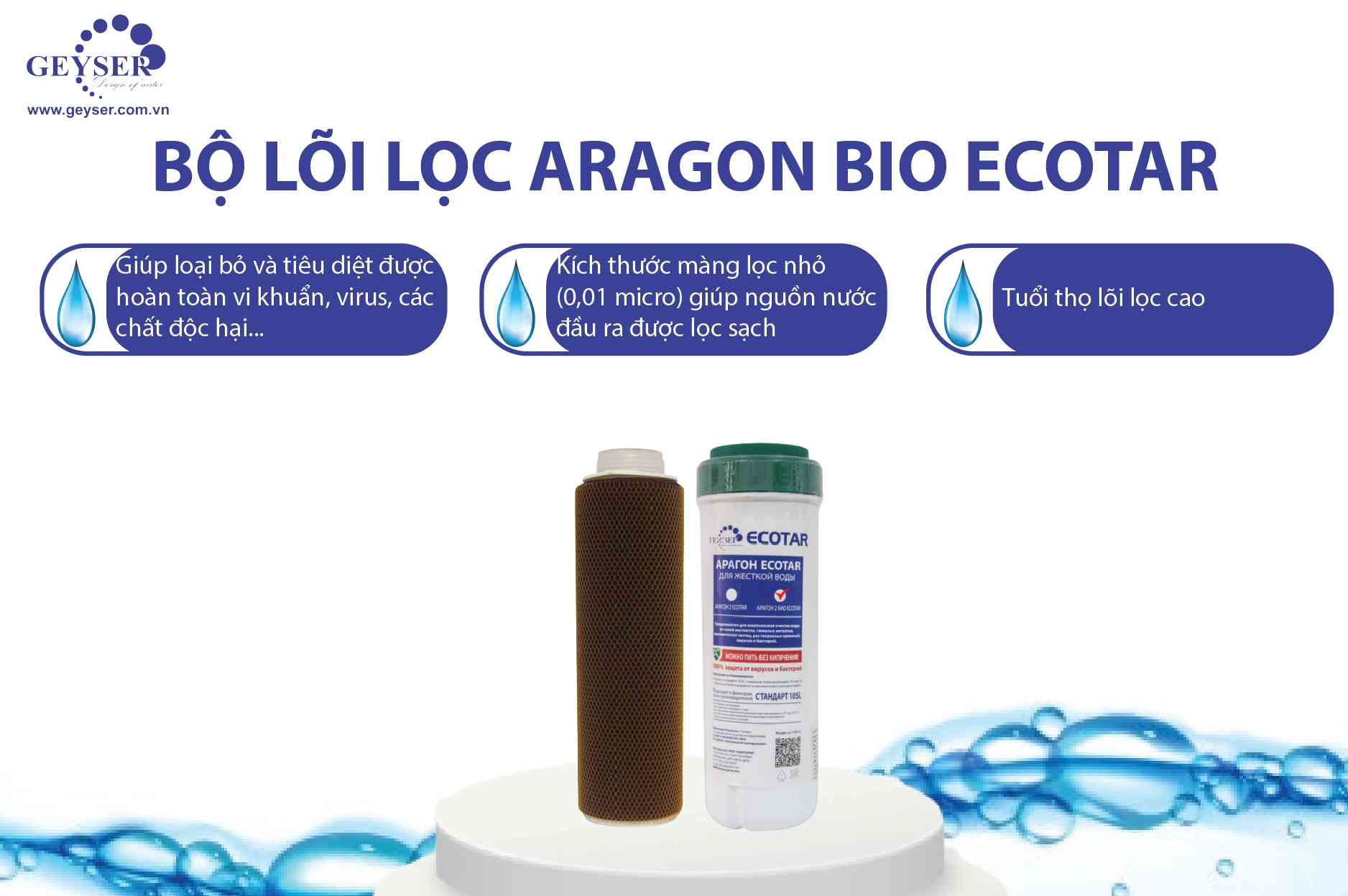 Bộ lõi lọc Aragon Bio Ecotar nhập khẩu Châu Âu