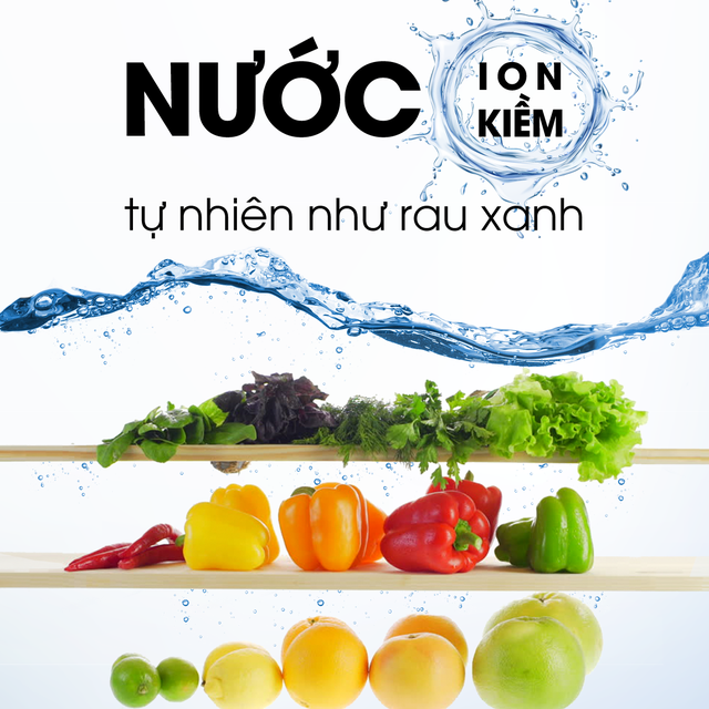 nước ion kiềm tự nhiên như rau xanh