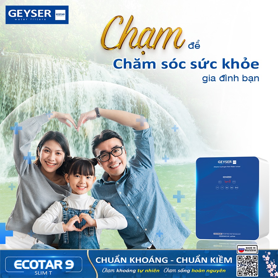 Geyser Ecotar 9 Slim T chăm sóc sức khỏe cho cả gia đình