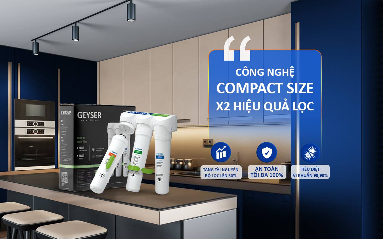 Công nghệ compact size giúp nhân đôi hiệu quả lọc