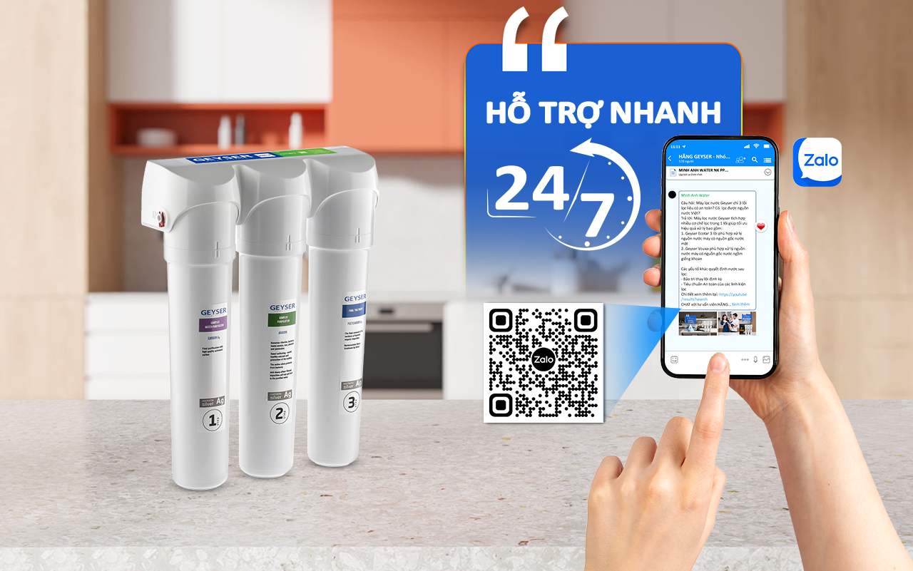 Geyser hỗ trợ tư vấn nhanh 24/7 qua Zalo