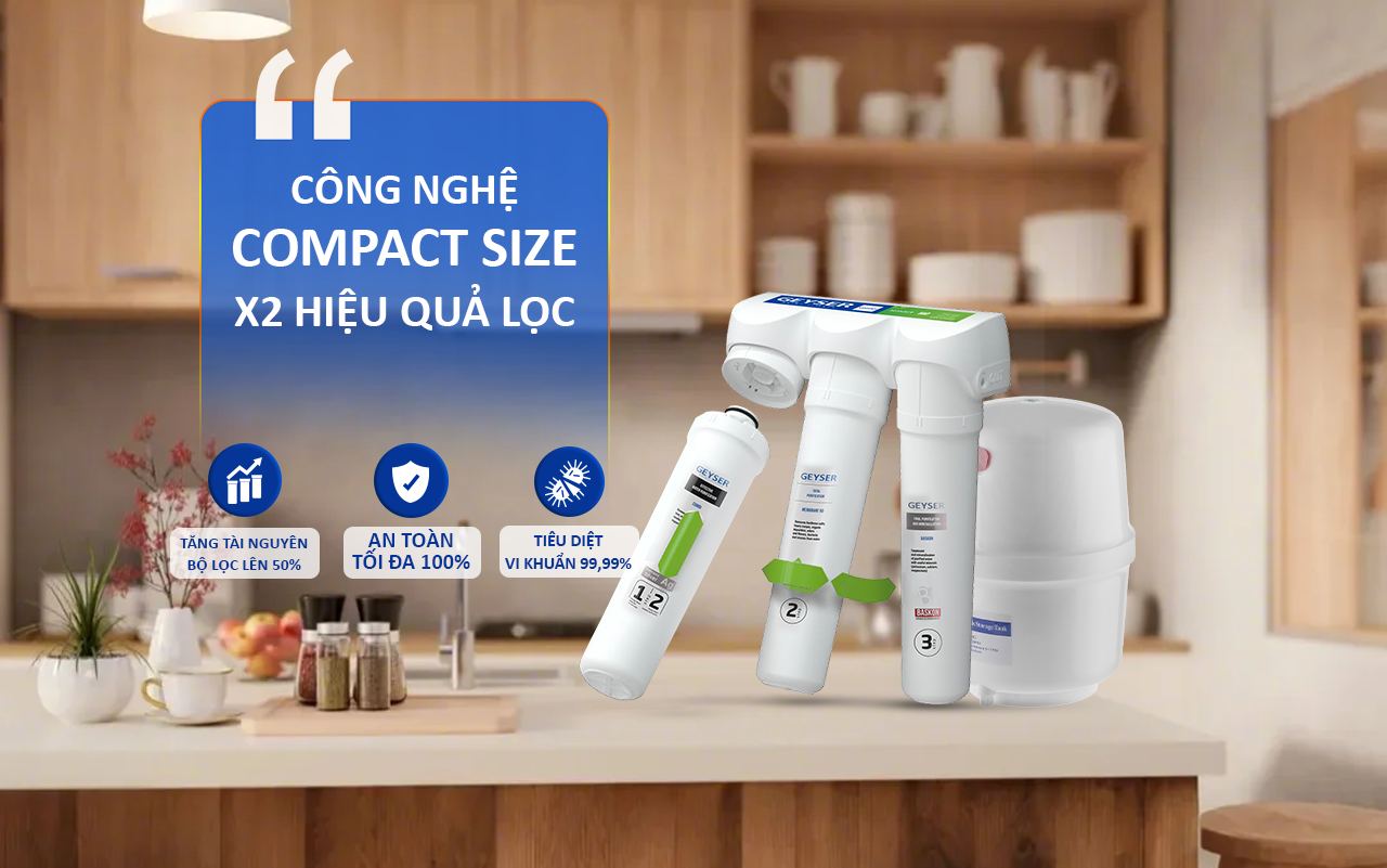 Công nghệ Compact Size giúp nhân đôi hiệu quả lọc