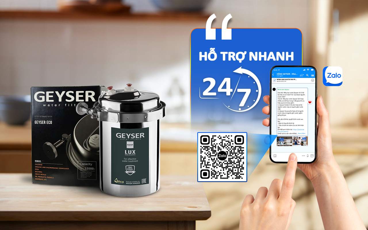 Geyser Việt Nam chăm sóc khách hàng 24/7 qua Zalo OA