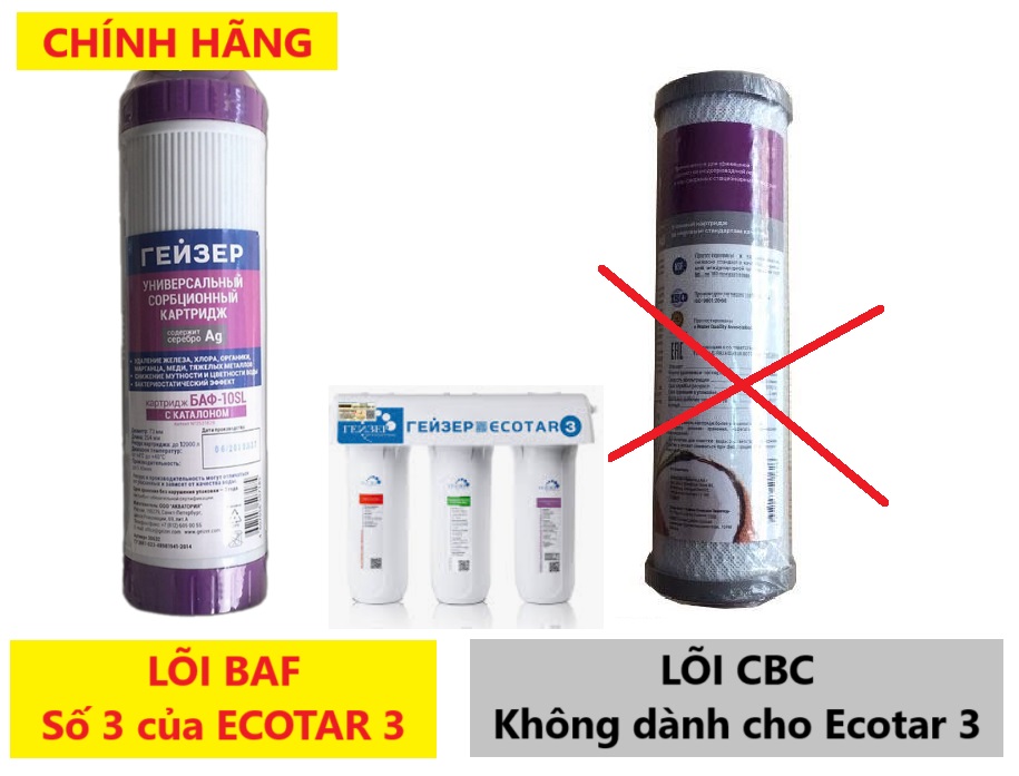 Rất nhiều khách hàng bị thay sai loại lõi số 3 của Ecotar 3 gây ảnh hưởng chất lượng nghiêm trọng